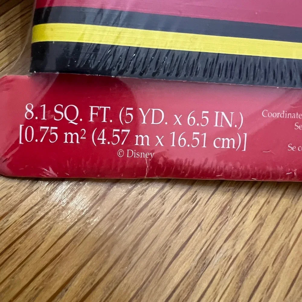 Classic Mickey Mouse Wallpaper Border Red‎ Black 90s Mickey's Stuff for Kids NOS